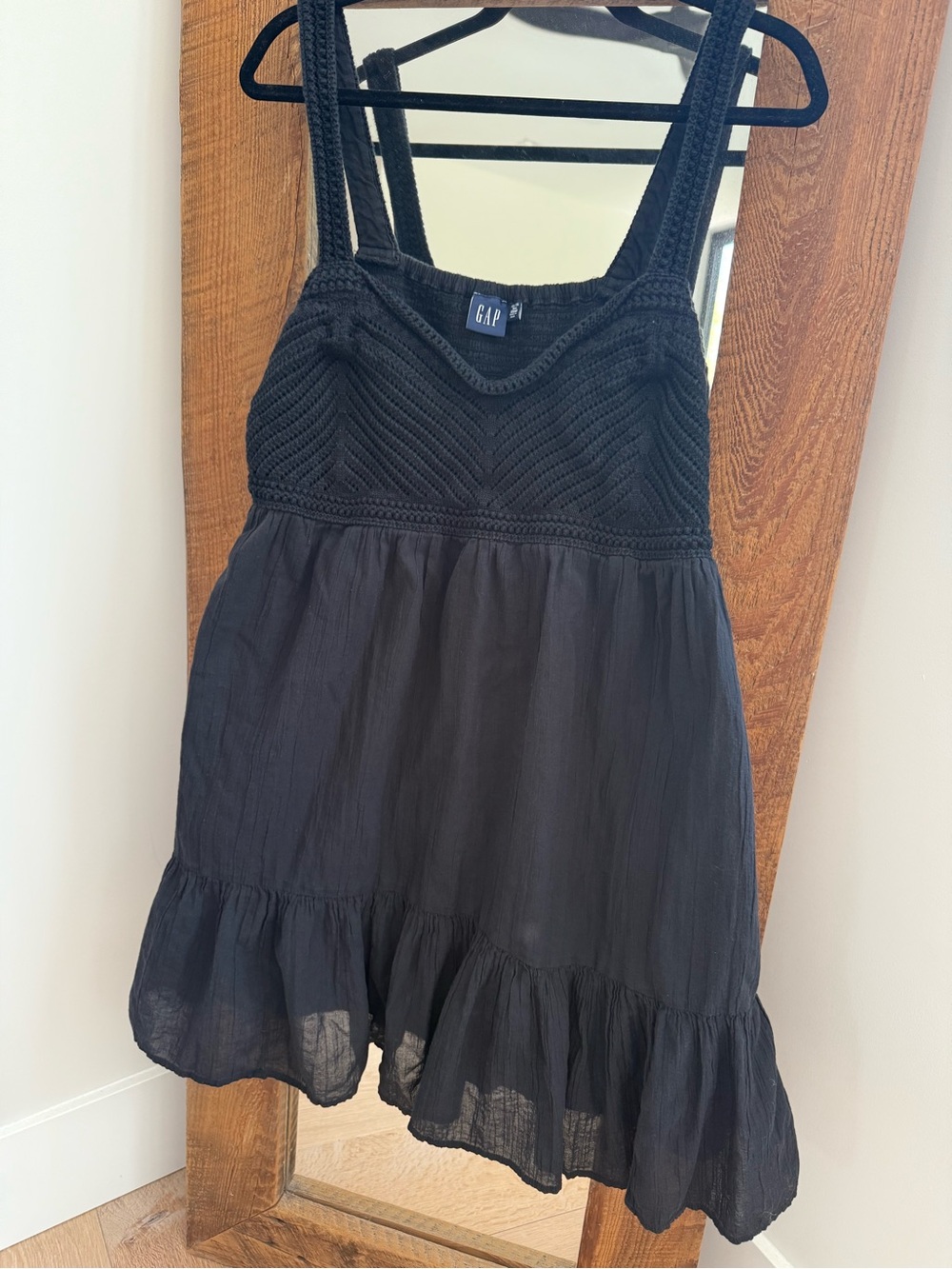 GAP Black Sleeveless Crochet Bodice Sundress